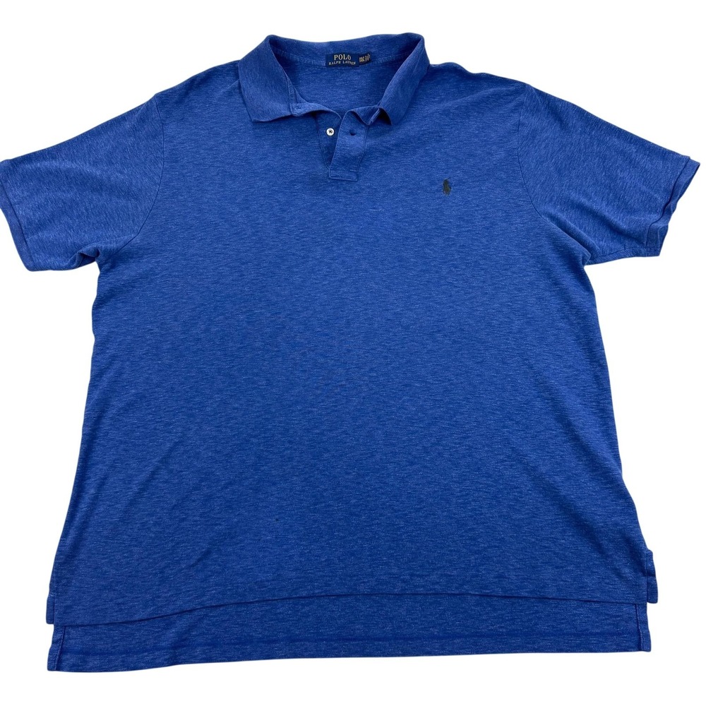 Polo Ralph Lauren Polo Shirt Mens 3XLT Blue Cotton Jersey Pony Logo Casual Top